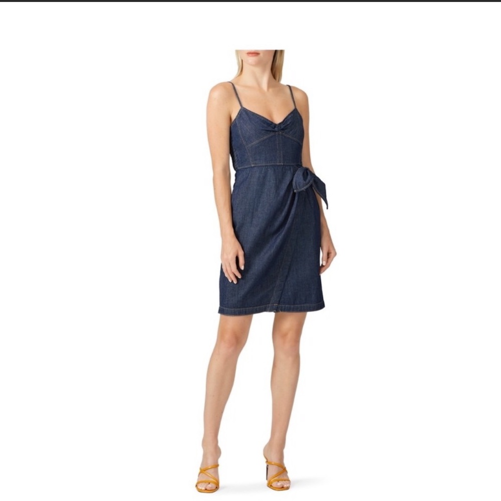 LA VIE DRAPEY DENIM WRAP DRESS Sz XS BNWT
